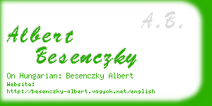 albert besenczky business card